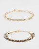 ASOS DESIGN ASOS DESIGN pack of 2 bracelets with animal print in gold tone - 1
