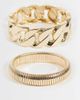 ASOS DESIGN ASOS DESIGN pack of 2 bracelets with chain detail in gold tone - 1