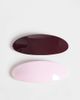 ASOS DESIGN ASOS DESIGN pack of 2 mini oval barrettes in burgundy and pink-Multi - 1