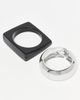 ASOS DESIGN ASOS DESIGN pack of 2 resin bangles with squared off design in black and silver tone-Multi - 2