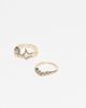 ASOS DESIGN ASOS DESIGN pack of 2 sparkly rhinestone stacking rings with star design in gold tone - 2