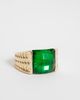 ASOS DESIGN ASOS DESIGN pack of 2 stone set vintage rings in gold tone with green stone set - 3