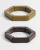ASOS DESIGN ASOS DESIGN pack of 2 stretch bangles in brown and khaki green - 1