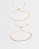 ASOS DESIGN ASOS DESIGN pack of 2 toggle bracelets with crystal cupchain in gold tone with gift bag - 1