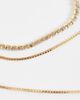 ASOS DESIGN ASOS DESIGN pack of 2 toggle bracelets with crystal cupchain in gold tone with gift bag - 3