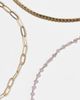 ASOS DESIGN ASOS DESIGN pack of 3 anklets with purple beads and chain in gold tone - 2