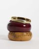 ASOS DESIGN ASOS DESIGN pack of 3 bangles in burgundy resin and brushed gold tone-Multi - 2