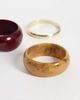 ASOS DESIGN ASOS DESIGN pack of 3 bangles in burgundy resin and brushed gold tone-Multi - 3