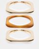 ASOS DESIGN ASOS DESIGN pack of 3 bangles in gold tone and resin mix-Yellow - 1