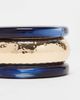 ASOS DESIGN ASOS DESIGN pack of 3 bangles with dark blue resin detail in gold tone - 2