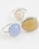 ASOS DESIGN ASOS DESIGN pack of 3 rings with pastel stone- part of a settings in silver tone-Multi - 2