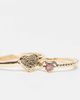 ASOS DESIGN ASOS DESIGN pack of 3 rings with pink sparkly crystal heart designs in gold tone - 2