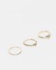 ASOS DESIGN ASOS DESIGN pack of 3 rings with pink sparkly crystal heart designs in gold tone - 3