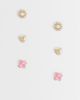 ASOS DESIGN ASOS DESIGN pack of 3 studs with mixed sun, heart and flowers in pink and gold tone-Multi - 3