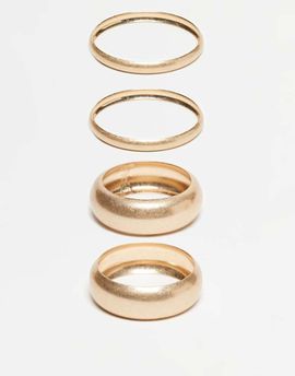 ASOS DESIGN ASOS DESIGN pack of 4 bangles in brushed gold tone