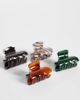 ASOS DESIGN ASOS DESIGN pack of 4 mini claw clips in mixed zebra and animal prints-MULTI - 3