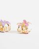 ASOS DESIGN ASOS DESIGN pack of 4 mini hair clips with flower design in pink and purple-Multi - 2