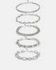 ASOS DESIGN ASOS DESIGN pack of 5 mixed chain stacking bracelets in silver tone - 1