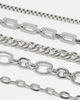 ASOS DESIGN ASOS DESIGN pack of 5 mixed chain stacking bracelets in silver tone - 2
