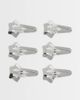 ASOS DESIGN ASOS DESIGN pack of 6 mini star hair clips in silver tone - 1