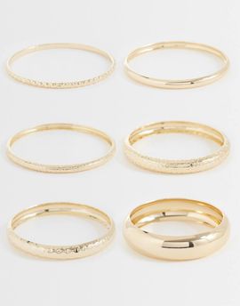 ASOS DESIGN ASOS DESIGN pack of mixed stacking bangles in gold tone