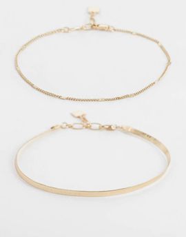 ASOS DESIGN ASOS DESIGN pack of two anklets in gold tone