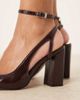 ASOS DESIGN ASOS DESIGN Paisley high block heel shoes in chocolate-Brown - 4