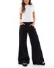 ASOS DESIGN ASOS DESIGN palazzo jeans with tie waist in black - 1
