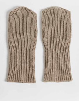 ASOS DESIGN ASOS DESIGN palm warmer fingerless gloves in beige-Neutral