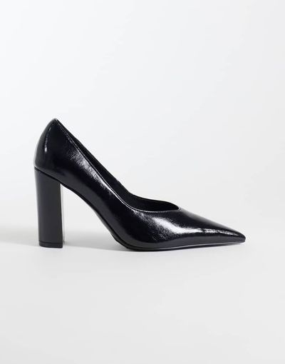 ASOS DESIGN ASOS DESIGN Panda high block heel pumps in black