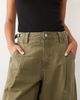 ASOS DESIGN ASOS DESIGN panel barrel trouser with side cinch in dark khaki-Green - 3
