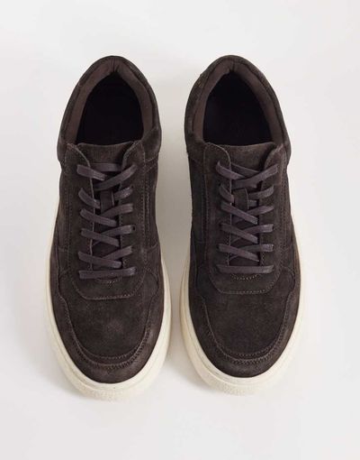ASOS DESIGN ASOS DESIGN paneled sneakers in dark brown suede