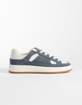 ASOS DESIGN ASOS DESIGN panelled lace up sneakers in gray blue-Multi