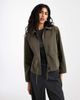 ASOS DESIGN ASOS DESIGN paper touch collared jacket with waisted bubble hem in khaki-Green - 1