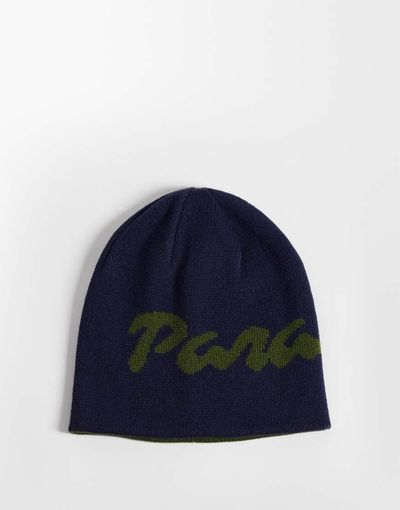 ASOS DESIGN ASOS DESIGN paraiso graphic reversible skull beanie in navy