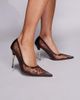 ASOS DESIGN ASOS DESIGN Paris mesh high heel pumps in embellished chocolate-Brown - 1
