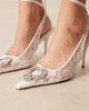ASOS DESIGN ASOS DESIGN Pascha trim detail tie leg snipped toe pumps in white lace - 2