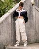 ASOS DESIGN ASOS DESIGN patch pocket parachute cargo pants in stone-Neutral - 1