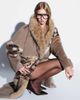 ASOS DESIGN ASOS DESIGN patched longline faux fur coat in light brown - 1
