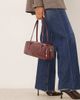 ASOS DESIGN ASOS DESIGN patent elongated shoulder bag in burgundy-Brown - 2
