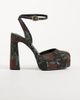 ASOS DESIGN ASOS DESIGN Peaked platform high heeled shoes in chocolate velvet-Brown - 1