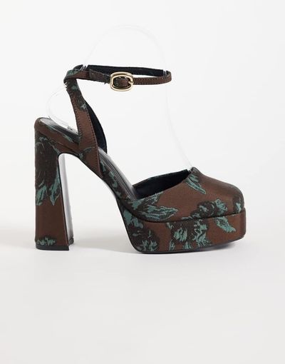 ASOS DESIGN ASOS DESIGN Peaked platform high heeled shoes in jacquard-MULTI