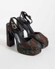 ASOS DESIGN ASOS DESIGN Peaked platform high heeled shoes in jacquard-MULTI - 2