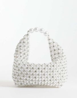 ASOS DESIGN ASOS DESIGN pearl clutch in silver