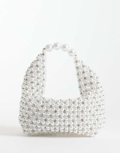 ASOS DESIGN ASOS DESIGN pearl clutch in silver