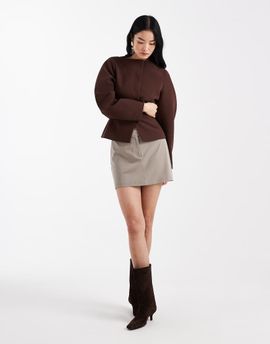 ASOS DESIGN ASOS DESIGN pelmet mini skirt in stone-Neutral