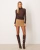 ASOS DESIGN ASOS DESIGN pelmet mini skort in camel-Neutral - 2