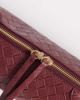 ASOS DESIGN ASOS DESIGN pencil case elongated clutch in burgundy weave-Red - 3