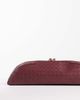 ASOS DESIGN ASOS DESIGN pencil case elongated clutch in burgundy weave-Red - 4