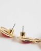 ASOS DESIGN ASOS DESIGN pendant earrings with amber and green stone-settings in gold tone - 3